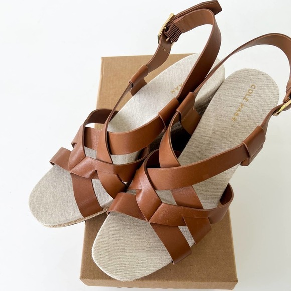 $150 Cole Haan Crystal Brown Espadrille Size 8.5 - Picture 4 of 5